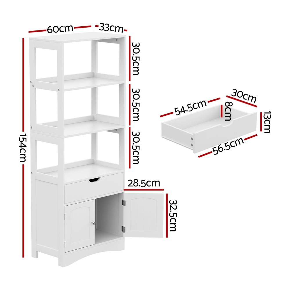 Artiss Bathroom Floor Cabinet with 2 Drawers - White