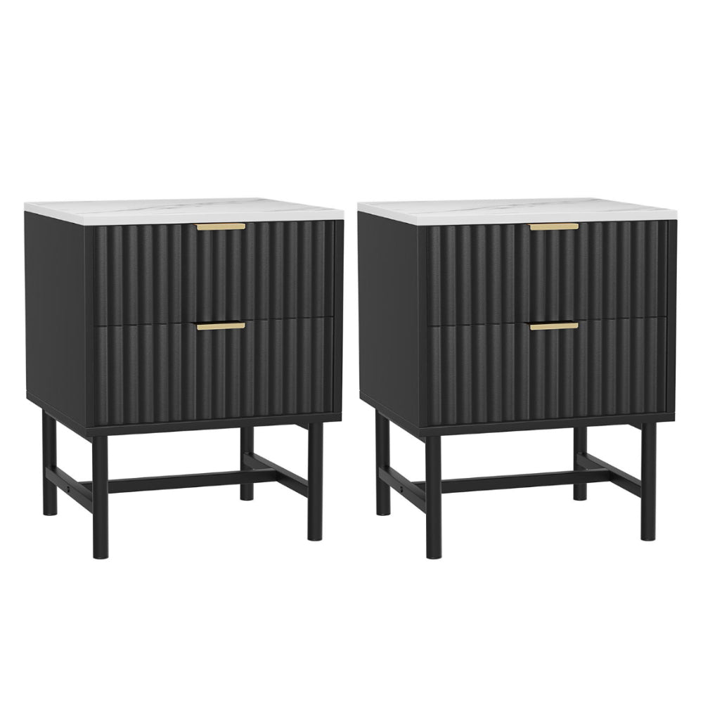 Artiss Bedside Table x 2 - Black
