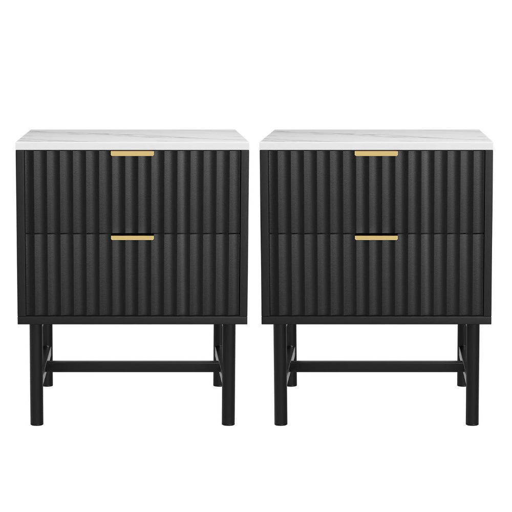 Artiss Bedside Table x 2 - Black