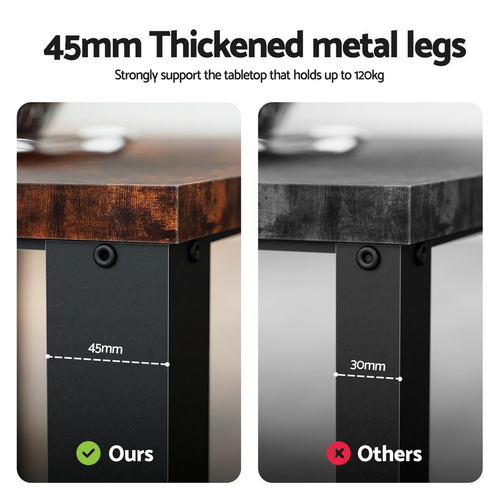 Artiss 2-Tier Coffee Table - Rustic Brown