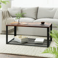 Artiss 2-Tier Coffee Table - Rustic Brown