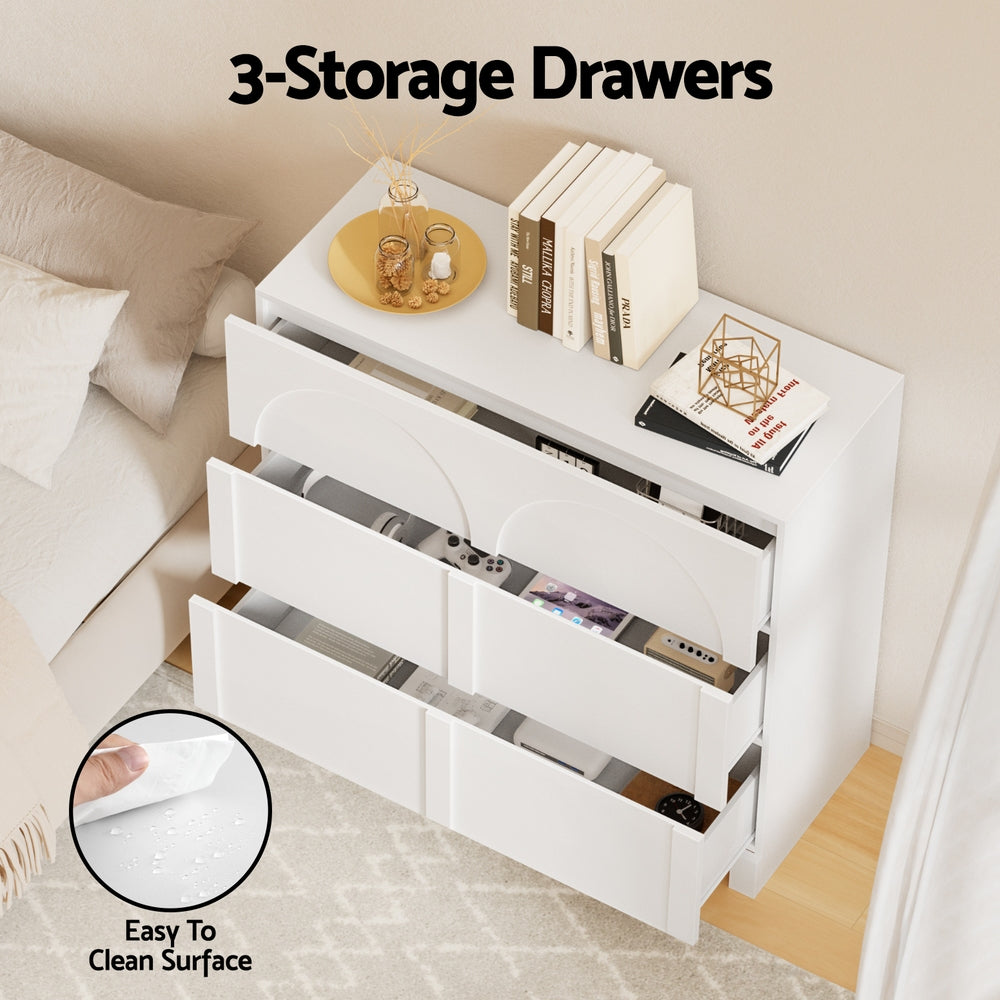 Artiss Arched Design Drawers - White