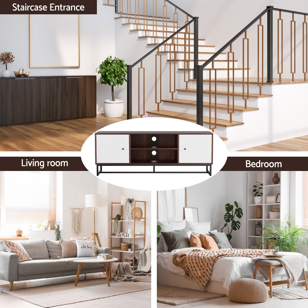 Artiss TV Unit, 150cm - Walnut & White