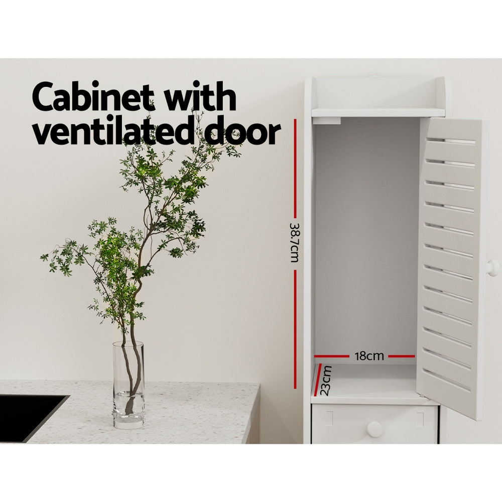 Artiss Bathroom Slim Storage Cabinet - White