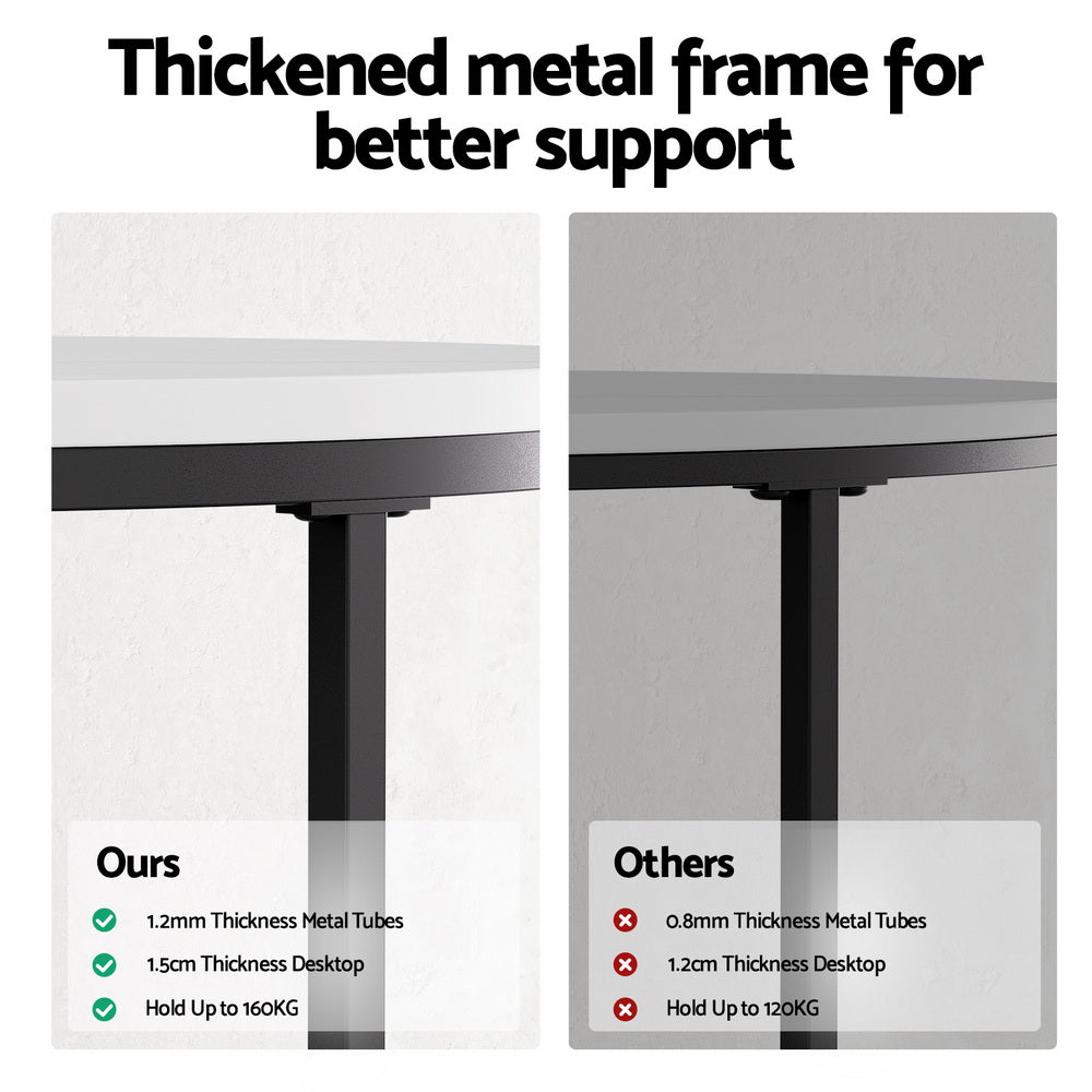 MARA Round Nesting Coffee Table Set - Marble Effect