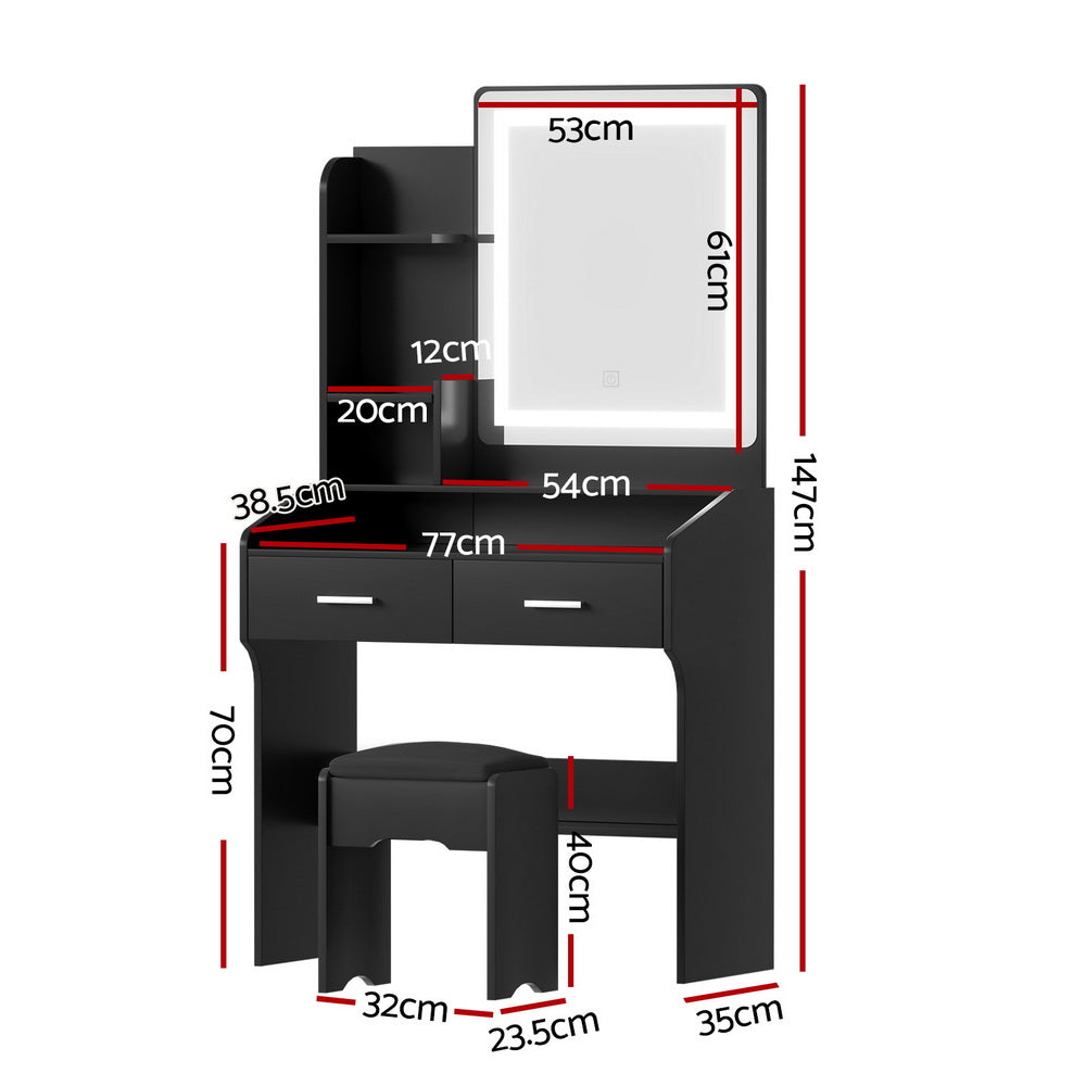 DORIS Dressing Table Set - Black