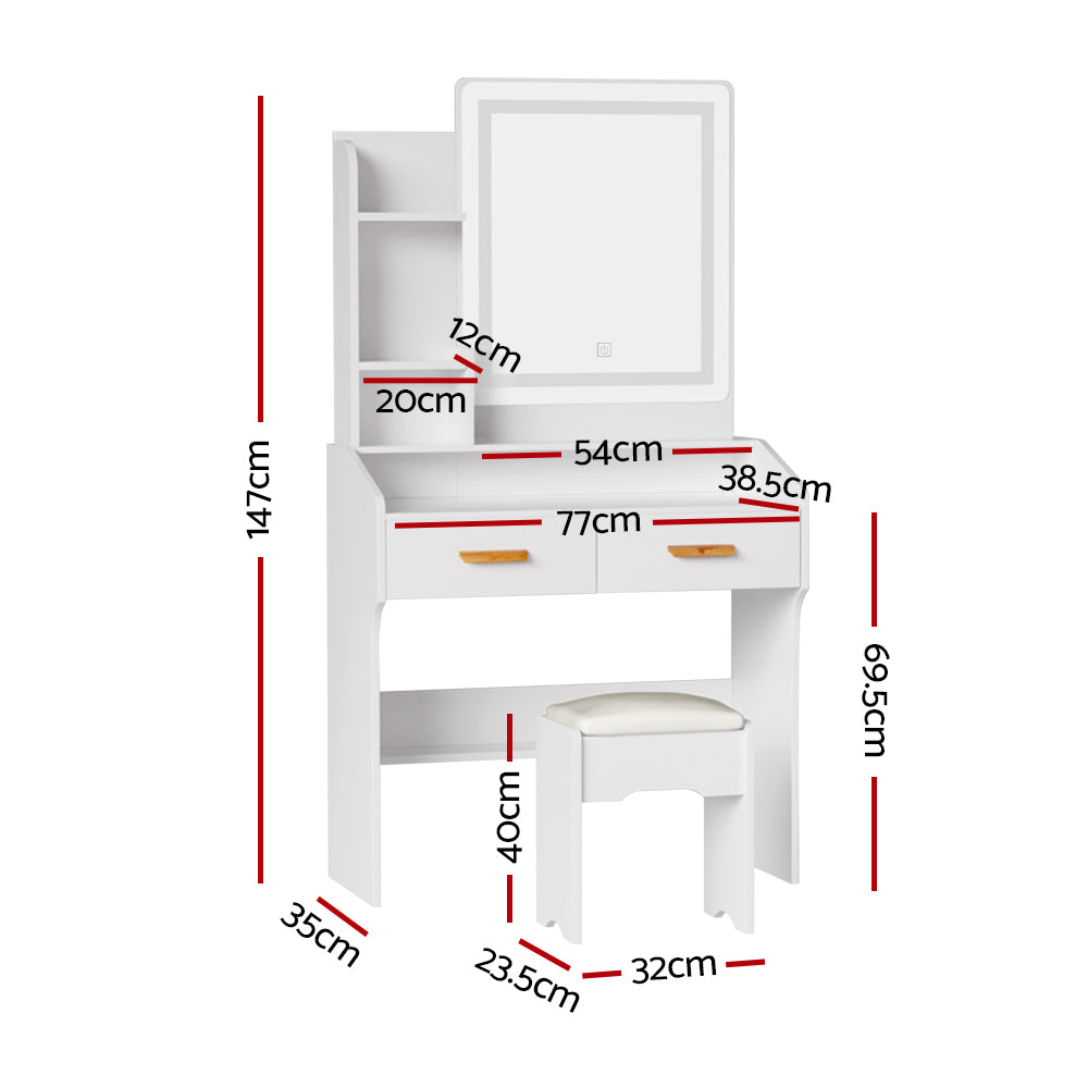DORIS Dressing Table Set - White