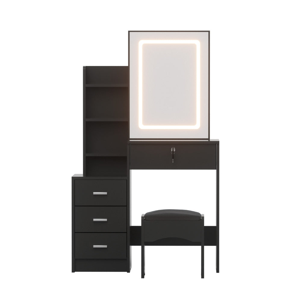 Artiss LED Dressing Table Set - Black