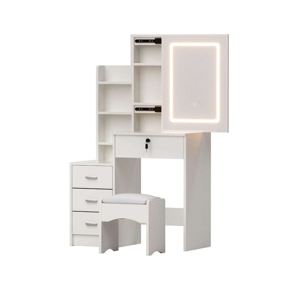 Artiss LED Dressing Table Set - White
