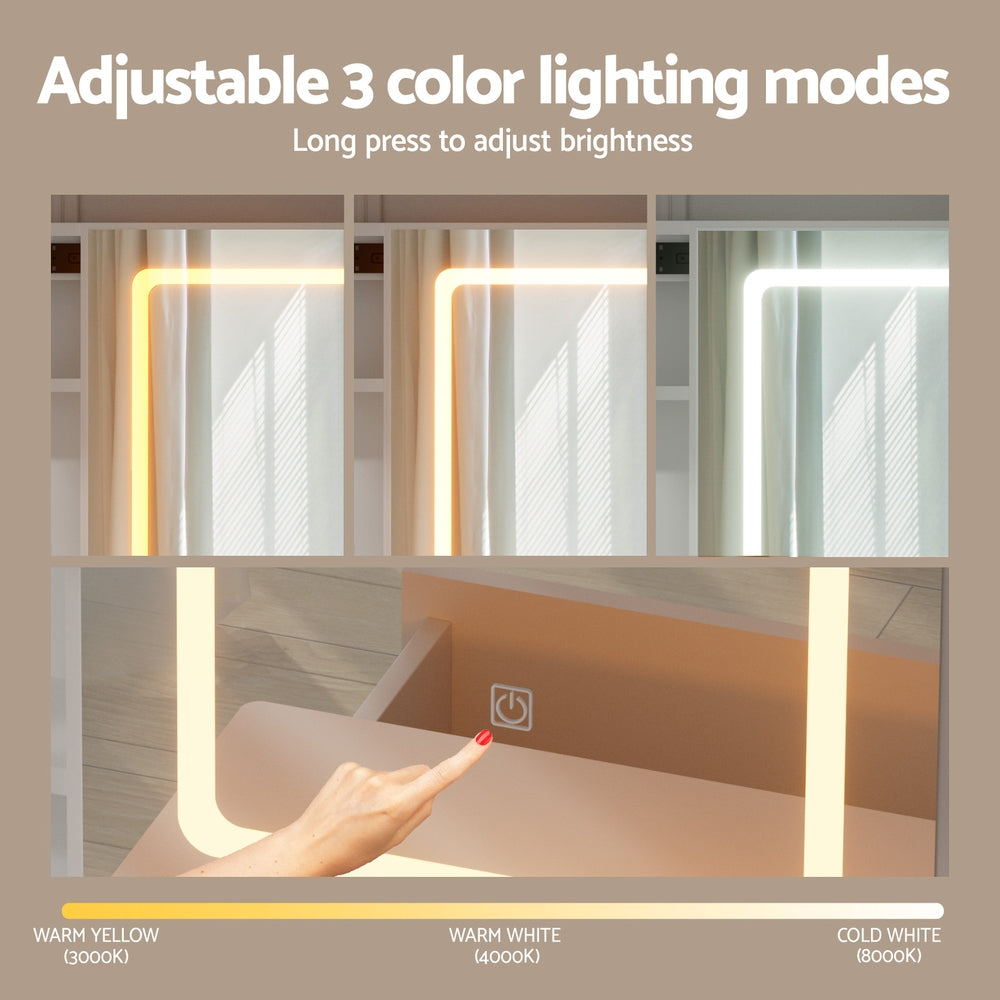 Artiss LED Dressing Table Set - White