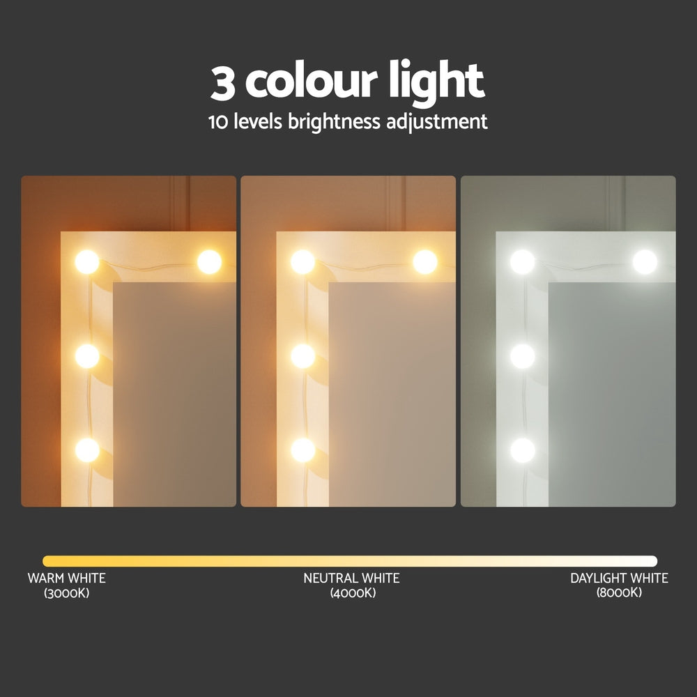 Artiss LED Dressing Table Set - White