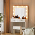 Artiss LED Dressing Table Set - White