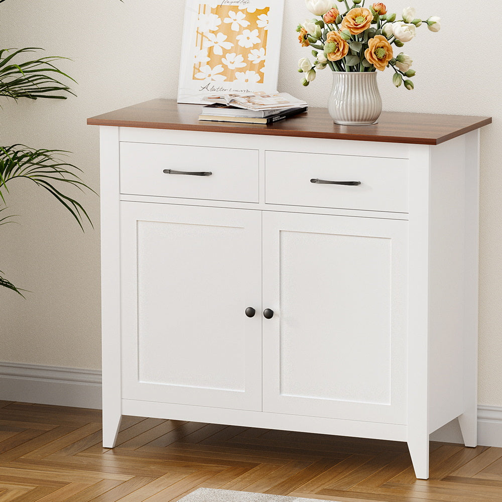 Artiss Sideboard with 2 Drawers - White
