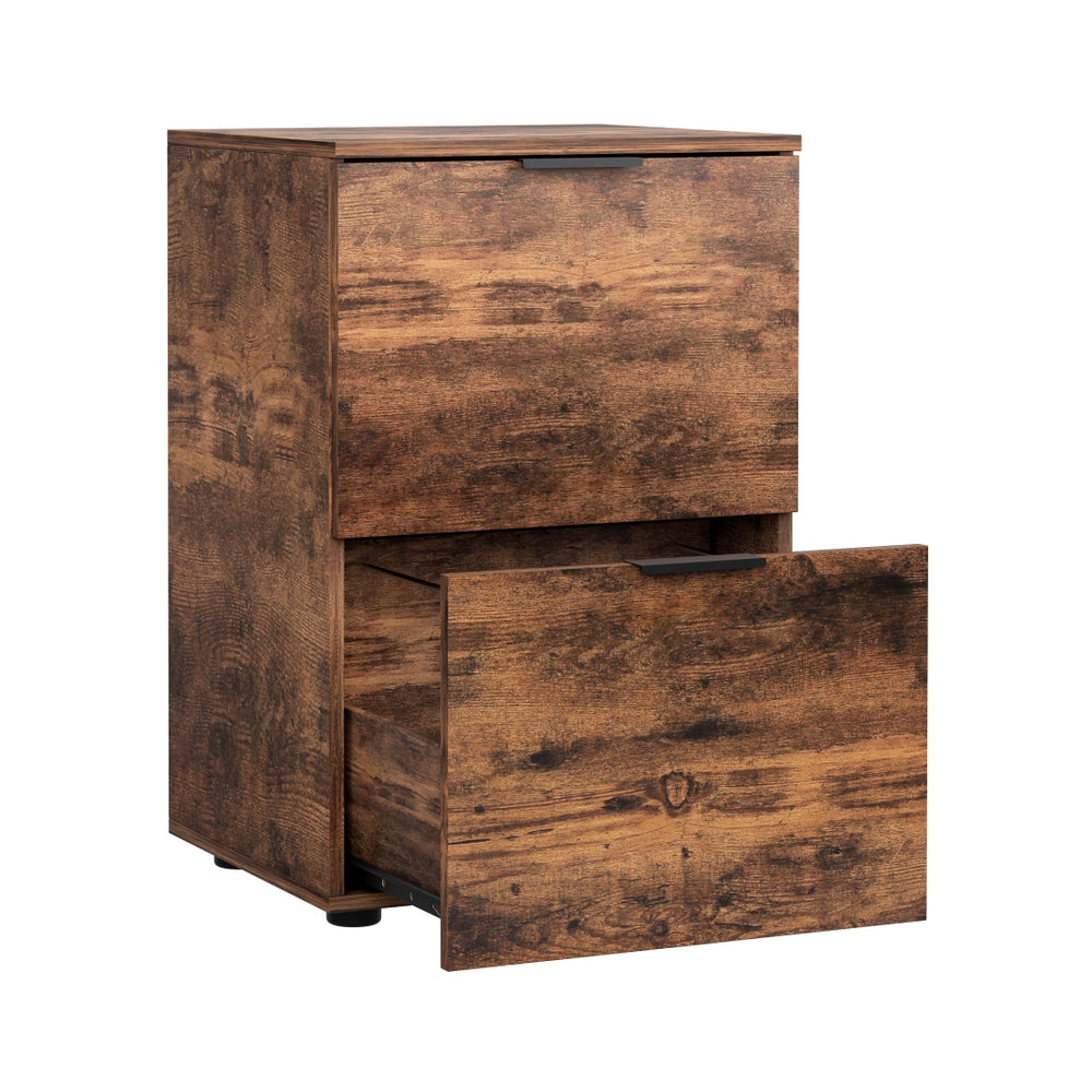 Artiss Filing Cabinet - Rustic Brown