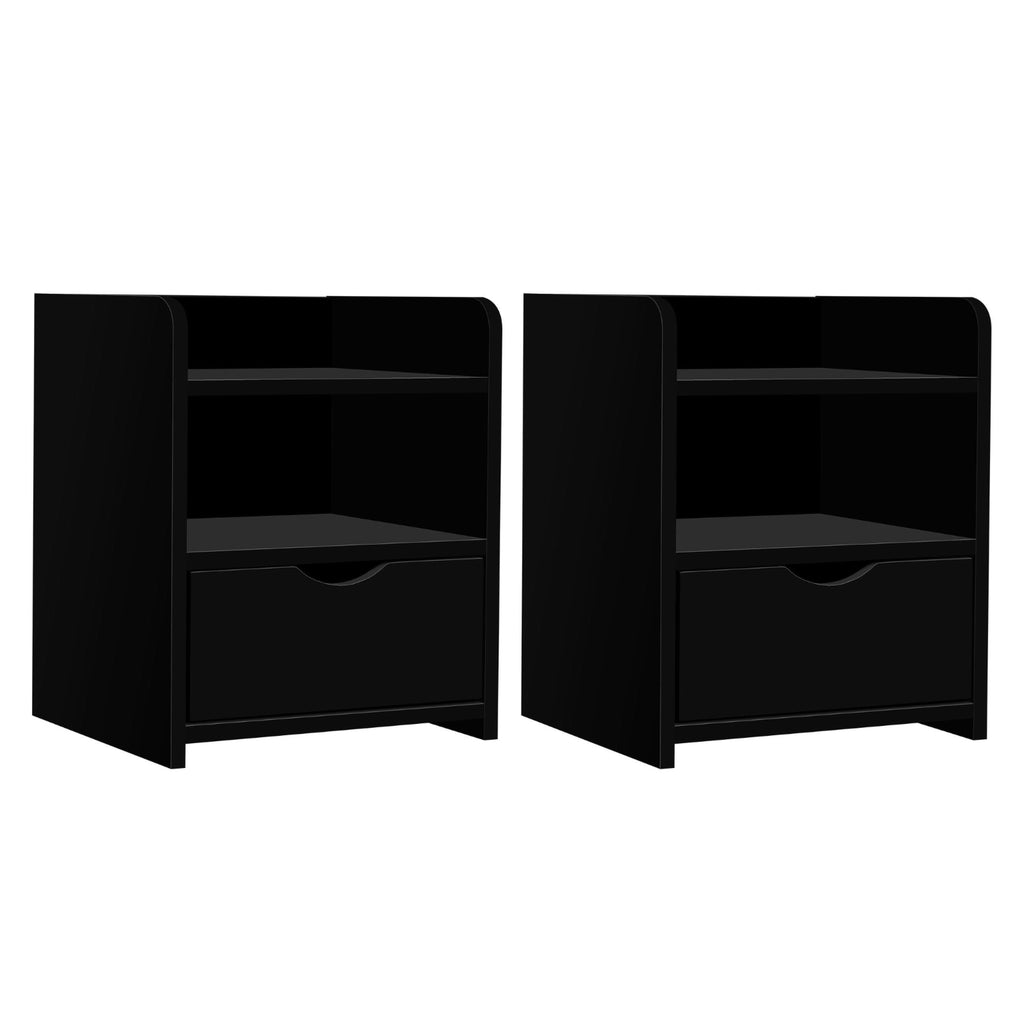 FARA Bedside Table x 2 - Black