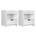 FARA Bedside Table x 2 - White