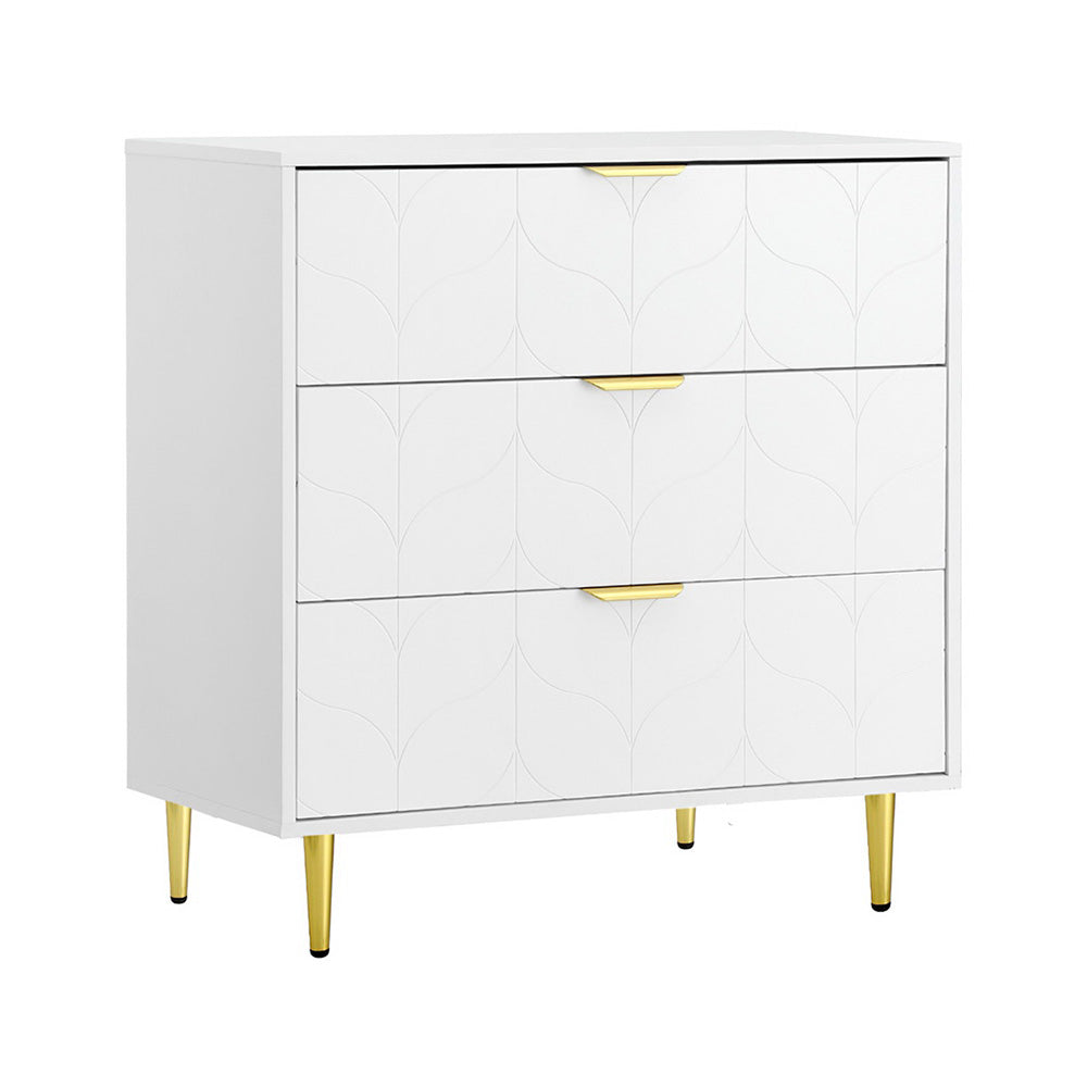 Artiss 3 Drawer Lowboy - White