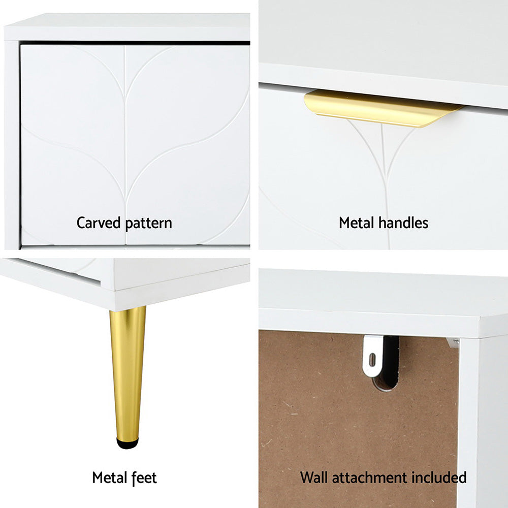 Artiss 3 Drawer Lowboy - White