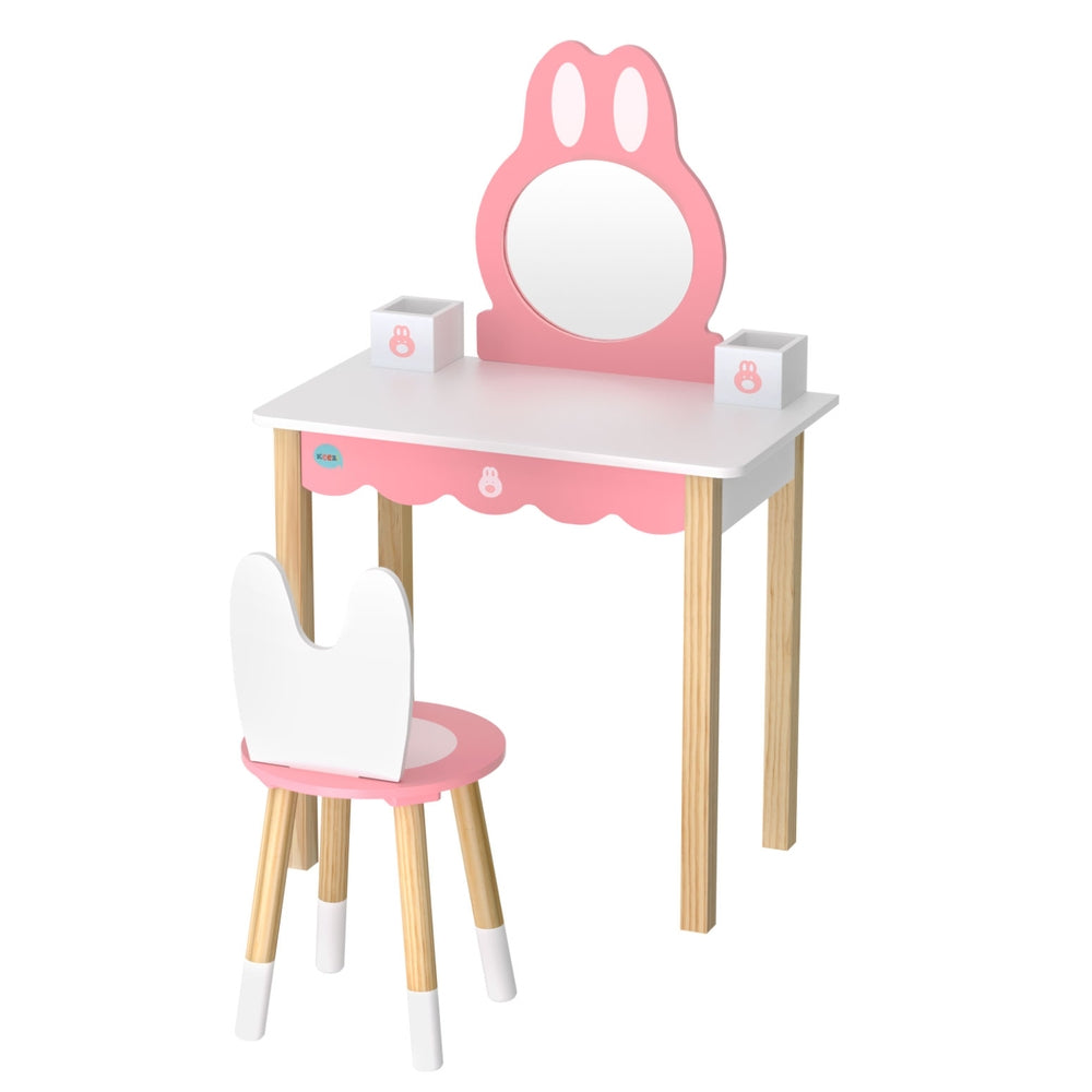 Keezi Kids Bunny Dressing Table Set - Pink