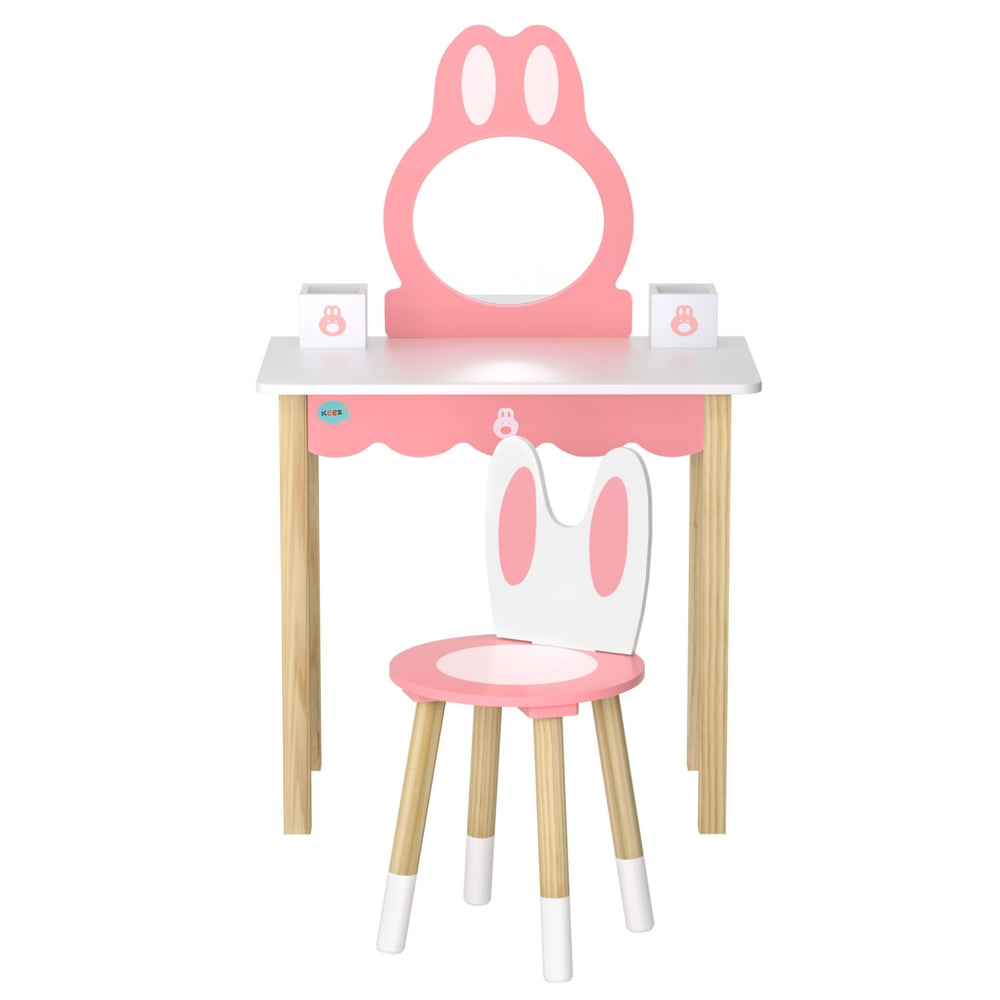 Keezi Kids Bunny Dressing Table Set - Pink