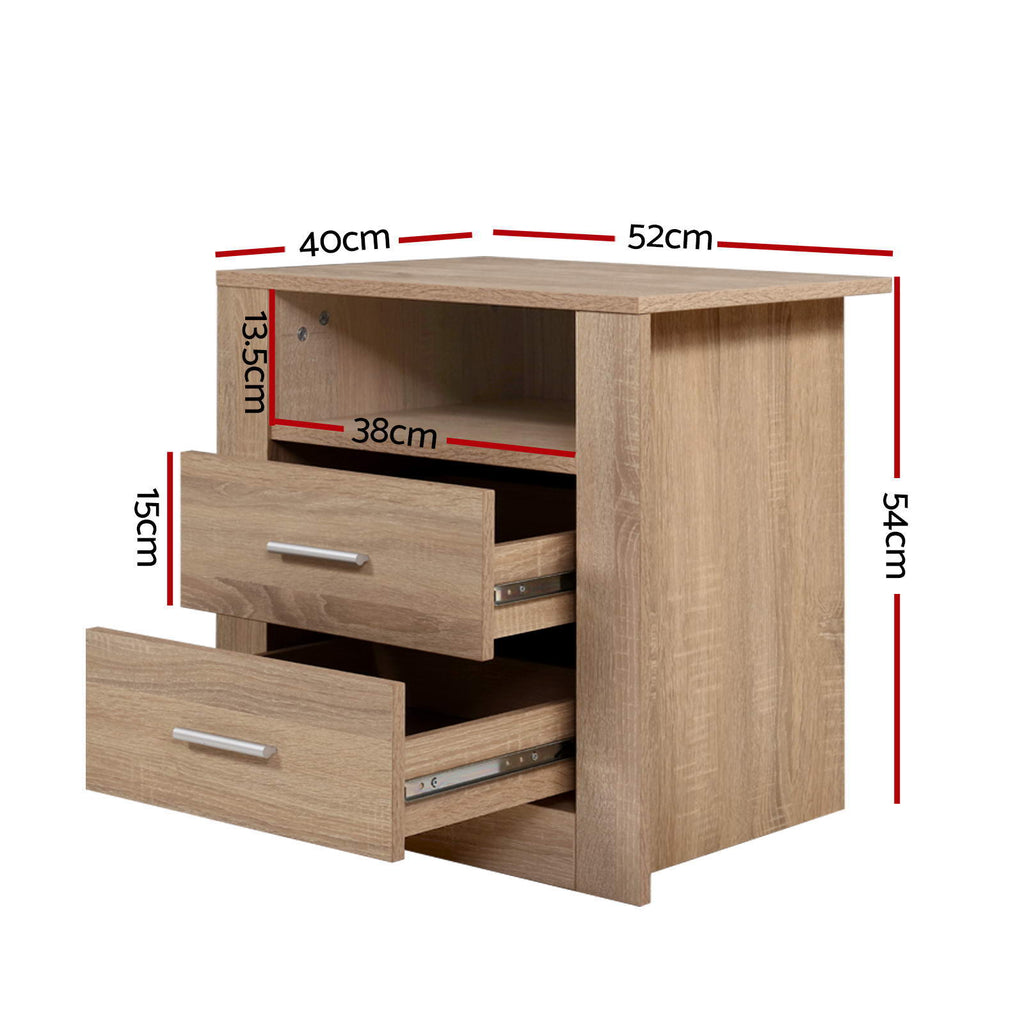 TARA Bedside Table x 2 - Oak
