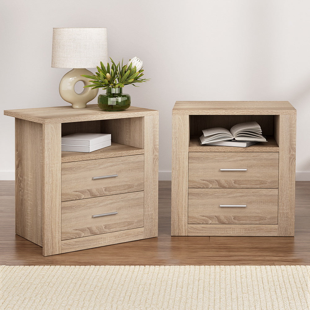 TARA Bedside Table x 2 - Oak