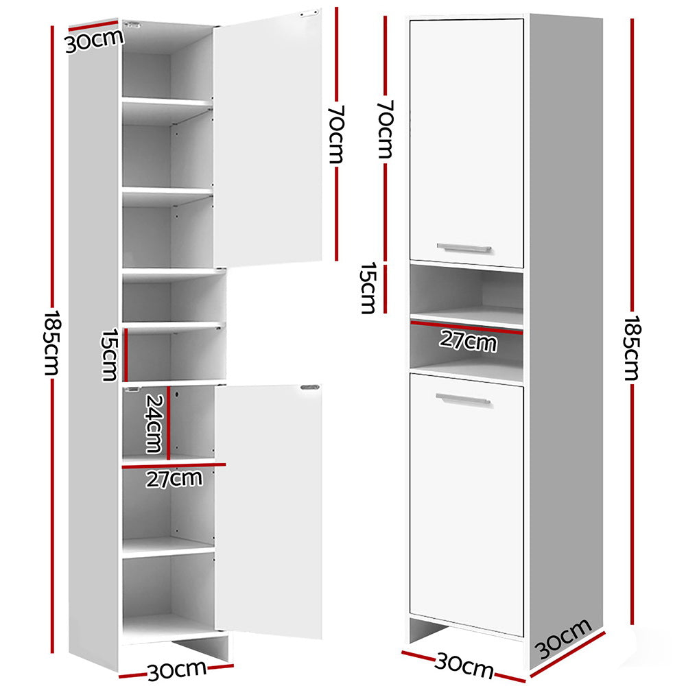 Artiss Bathroom Cabinet, 185cm - White