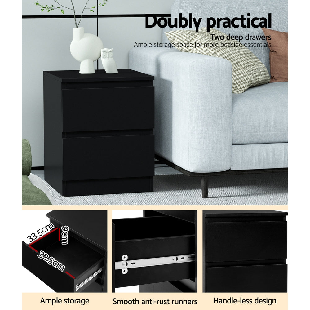 PEPE Bedside Table x 2 - Black