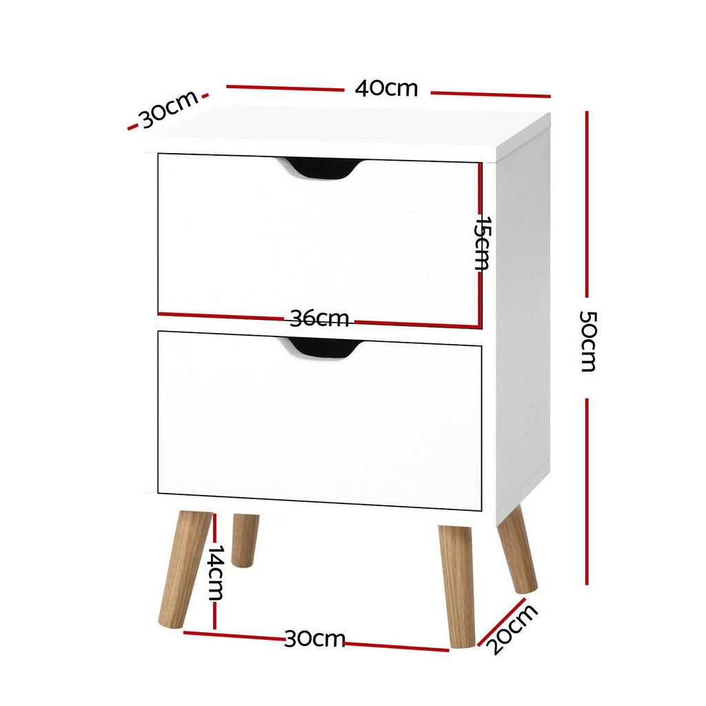 BODEN Bedside Table x 2- White