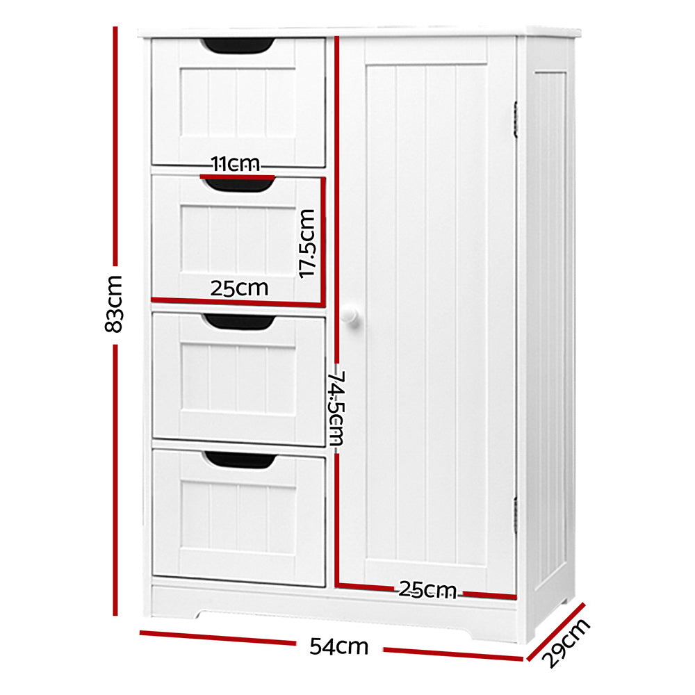 Artiss Bathroom Cabinet with Drawers - White
