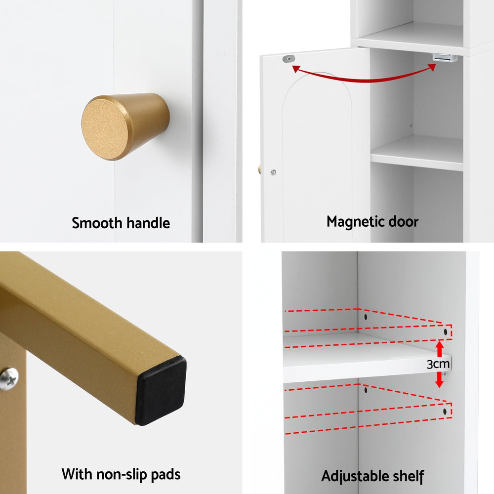 Artiss Arched Design Bathroom Cabinet - White