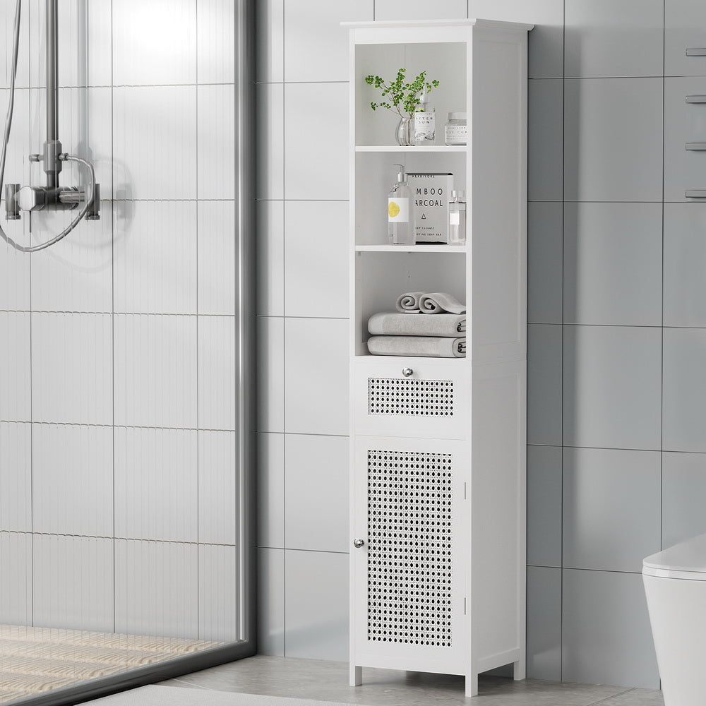 Artiss Bathroom Cabinet, 161cm - White Rattan