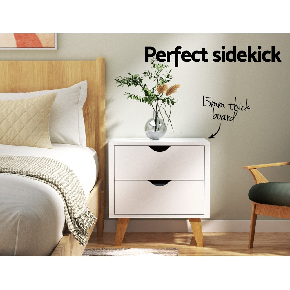 ANDERS Bedside Table - White