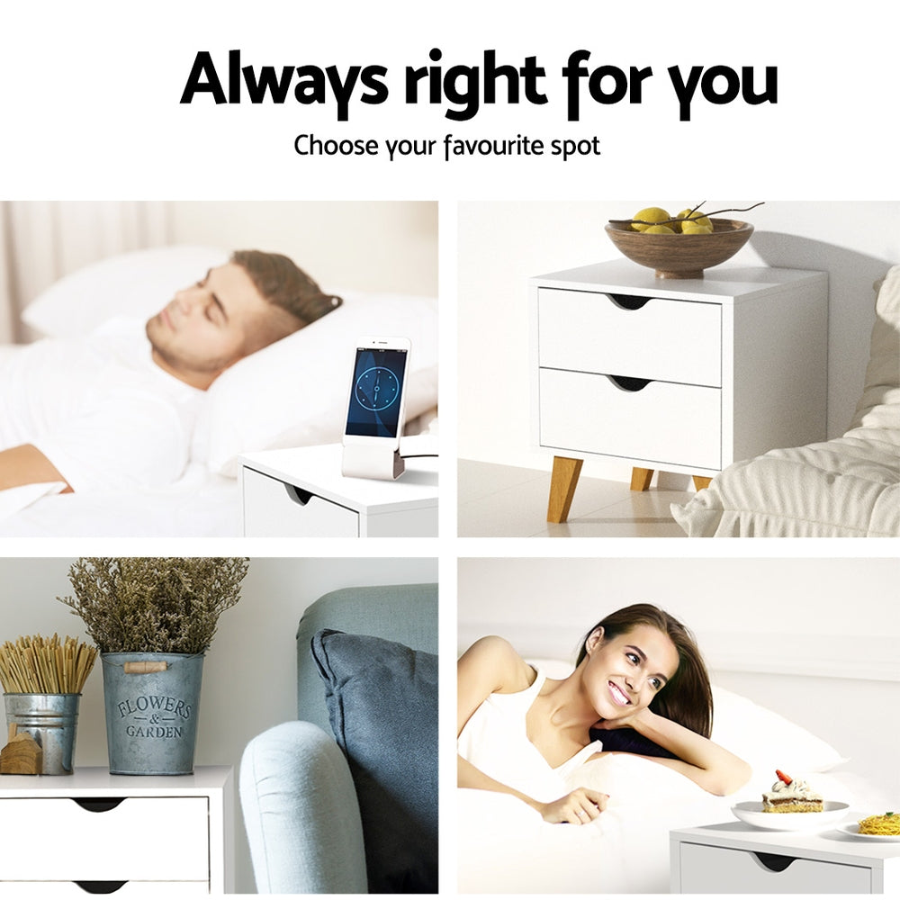 ANDERS Bedside Table - White