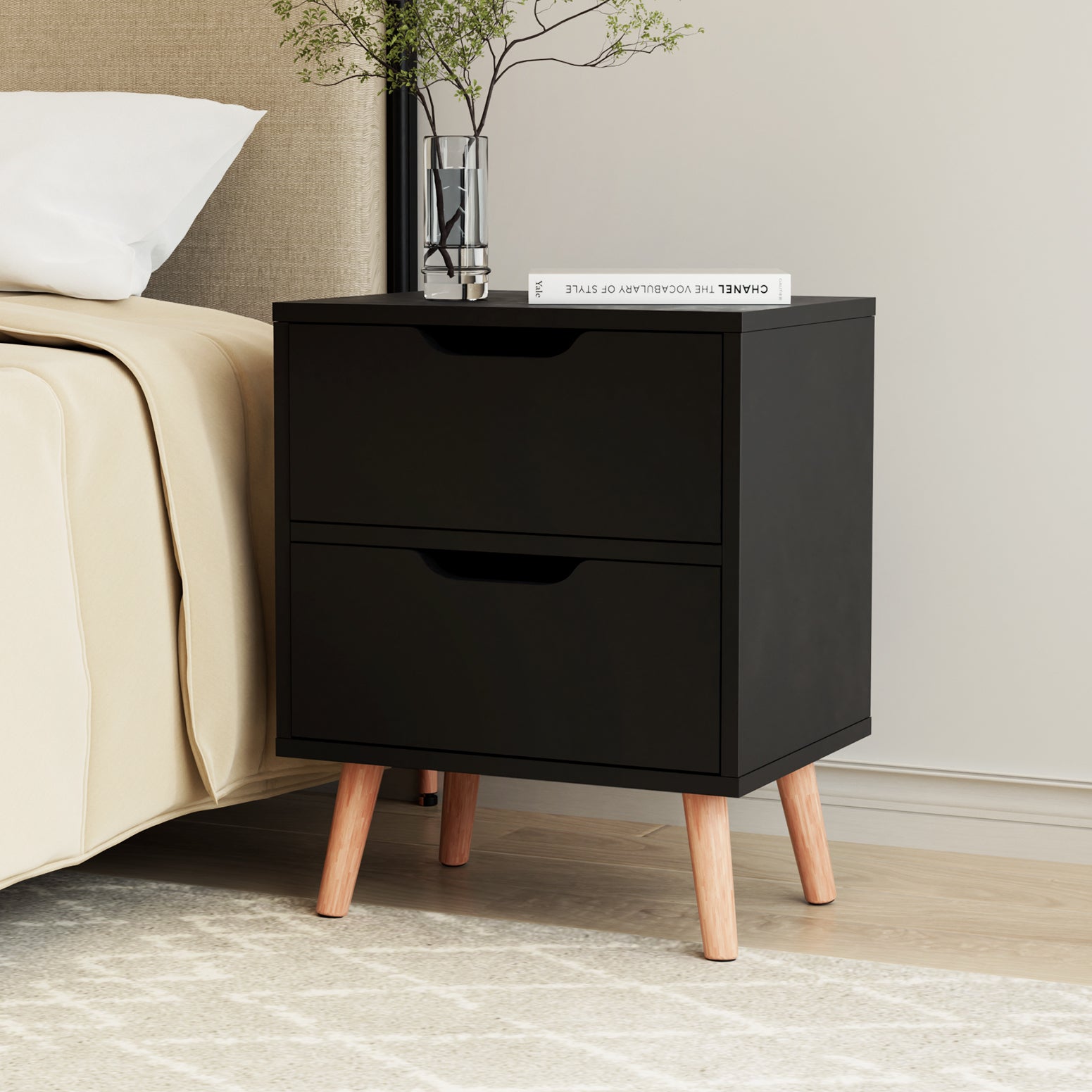 BODEN Bedside Table - Black