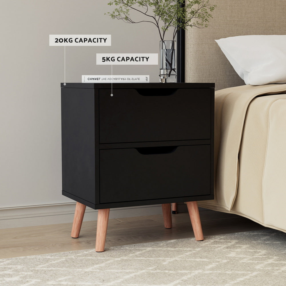 BODEN Bedside Table x 2 - Black