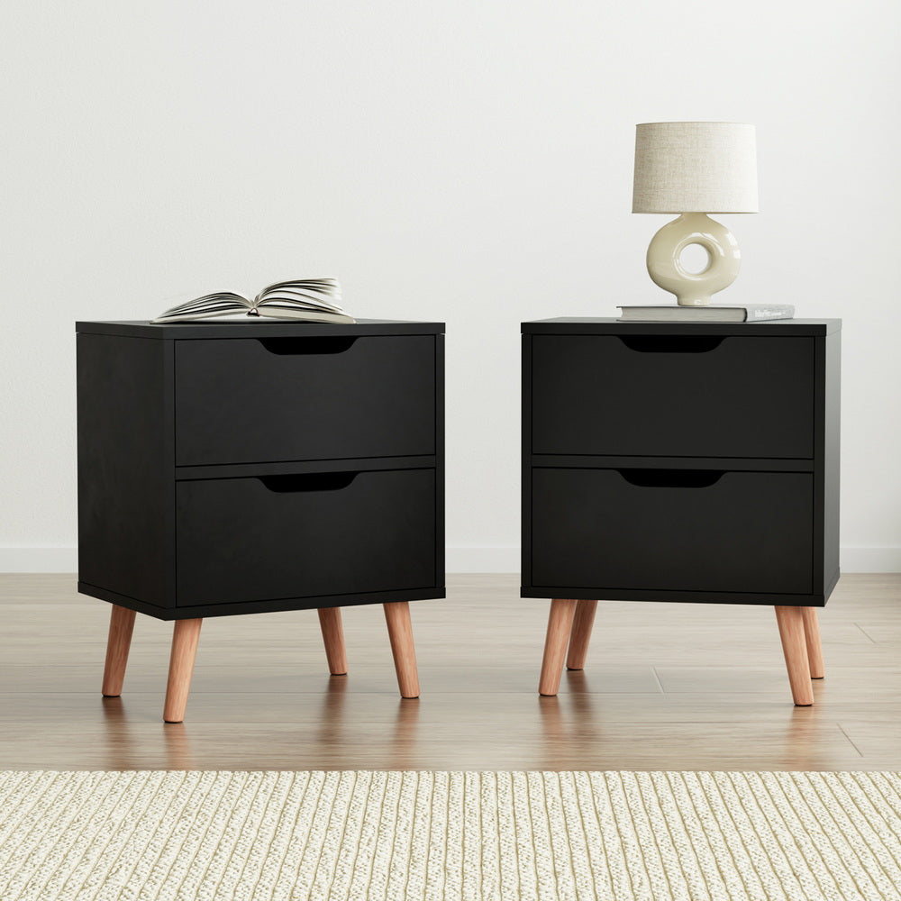 BODEN Bedside Table x 2 - Black