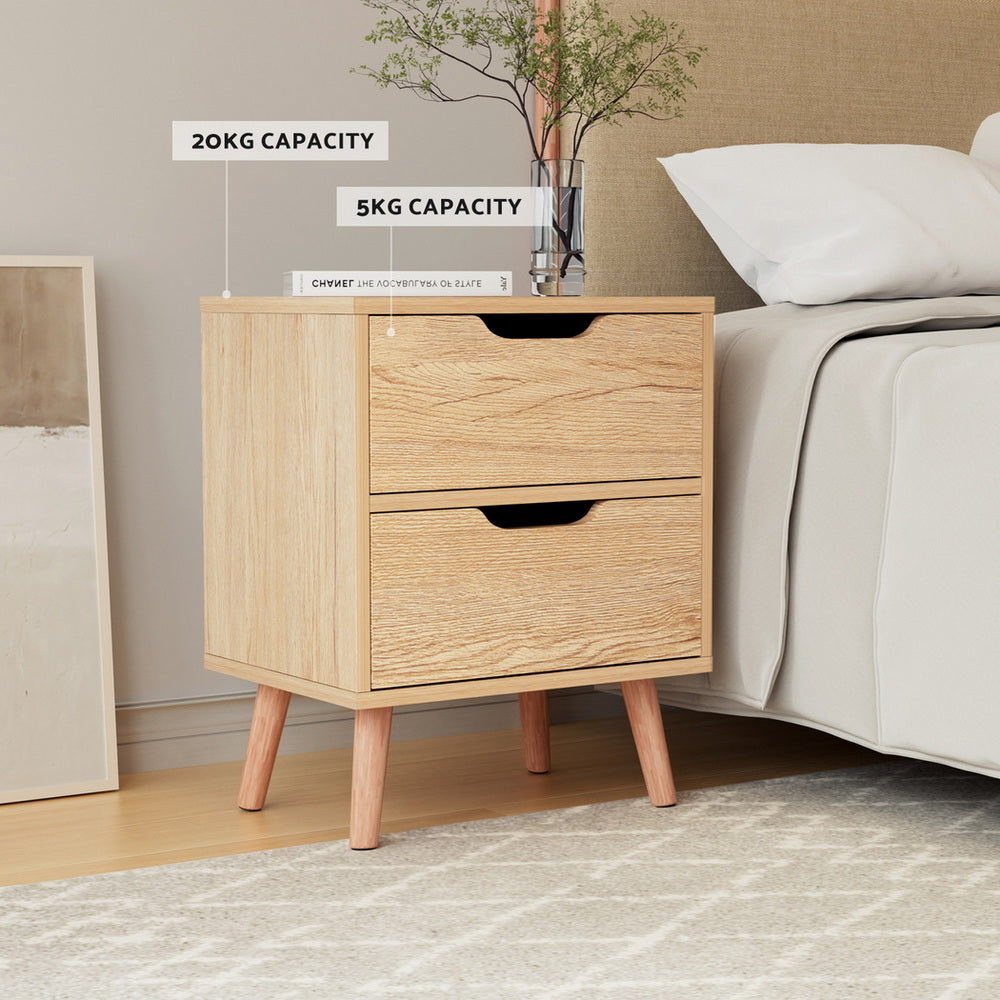 BODEN Bedside Table x 2 - Pine