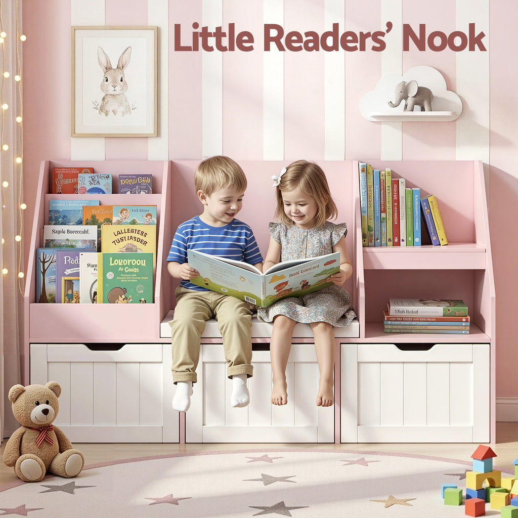 Keezi Kids Bookshelf & Storage - Pink