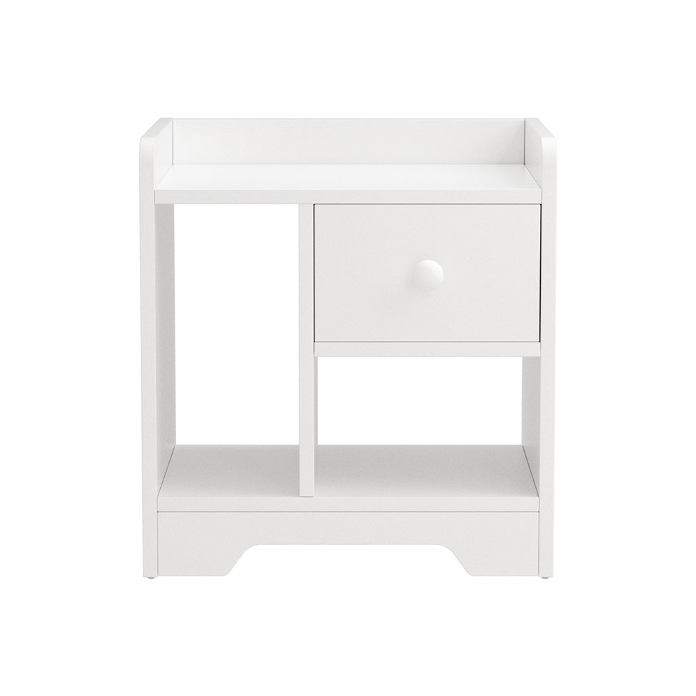 Artiss Open Shelf Bedside Table - White