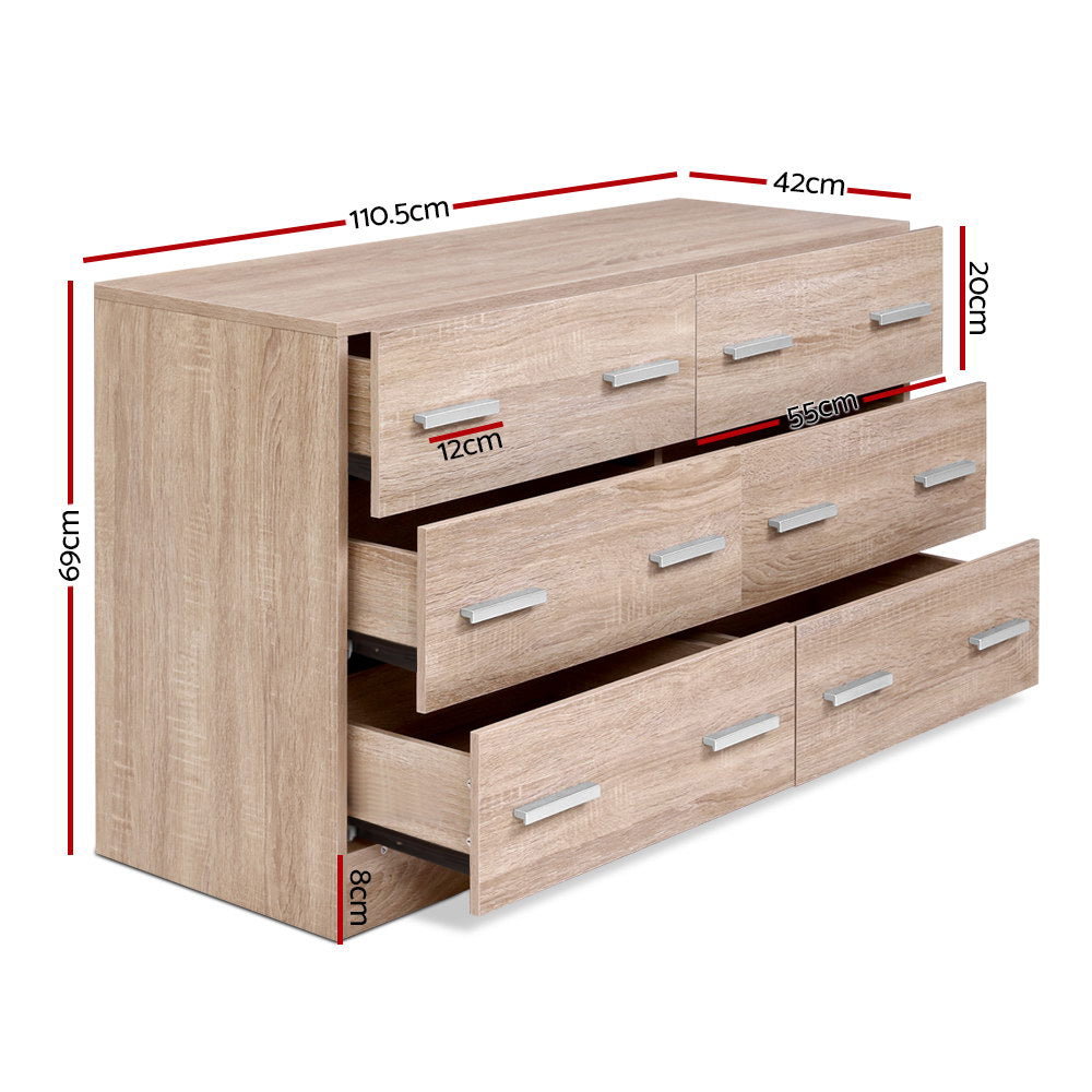 VEDA 6 Chest of Drawers - Pine