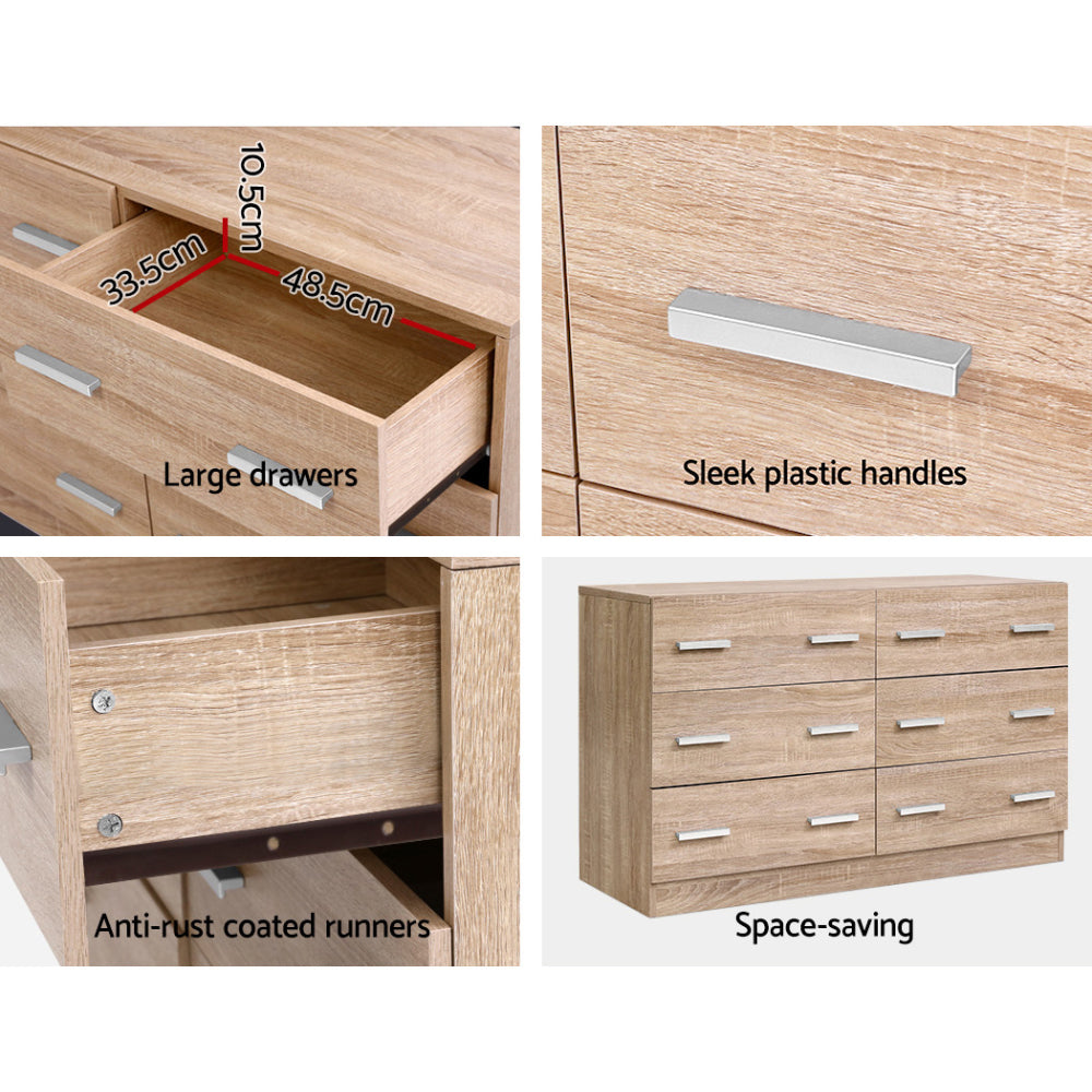 VEDA 6 Chest of Drawers - Pine