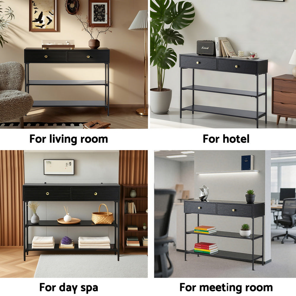 Artiss 3-Tier Console Table - Black