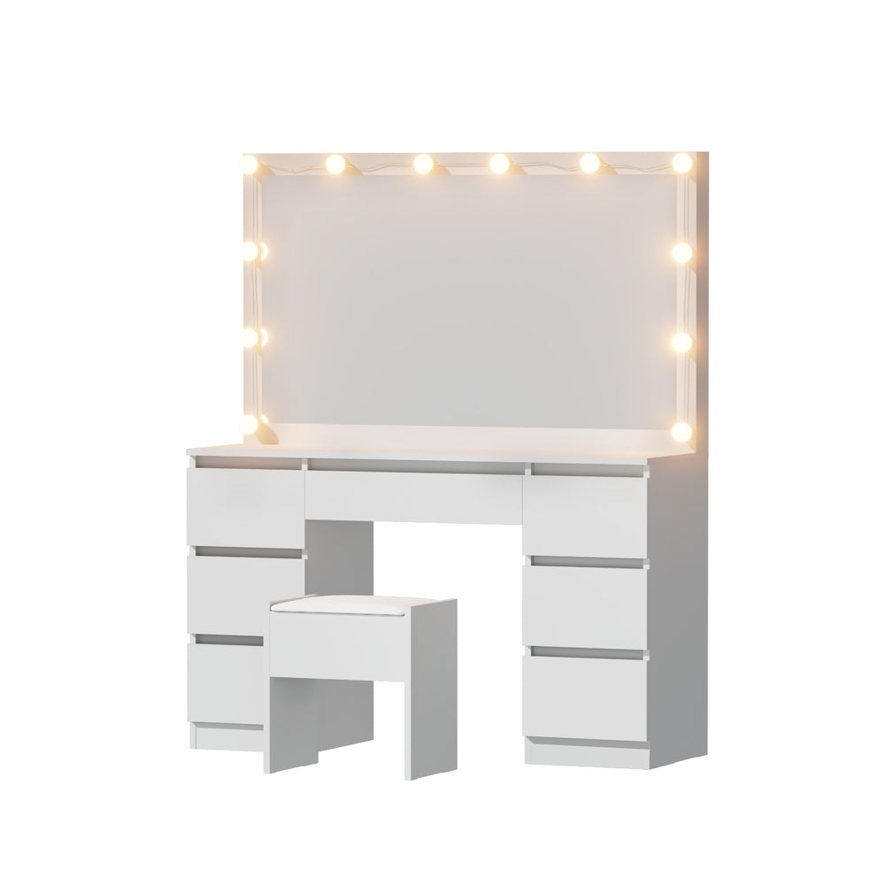 Artiss 12 LED Dressing Table Set - White