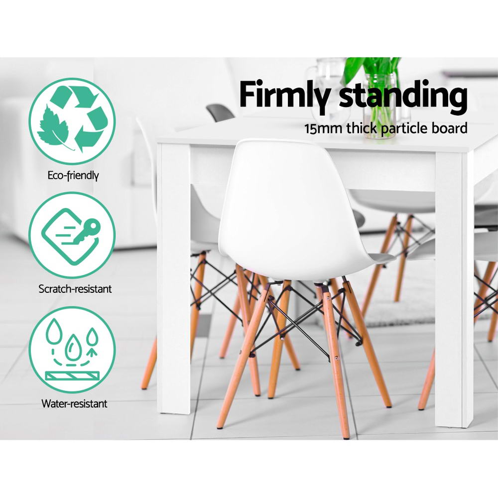 NATU 4 Seater Dining Table - White