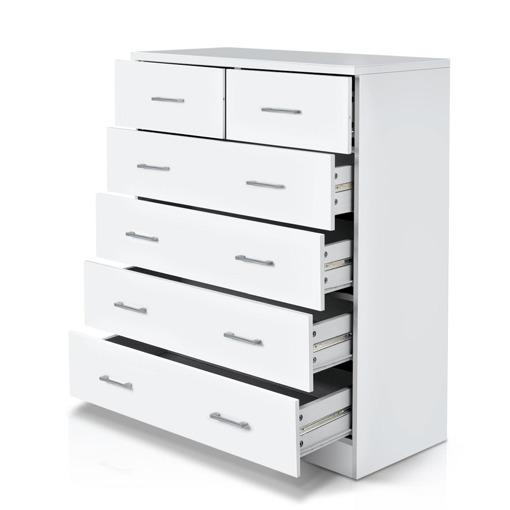 ANDES 6 Drawer Tallboy - White