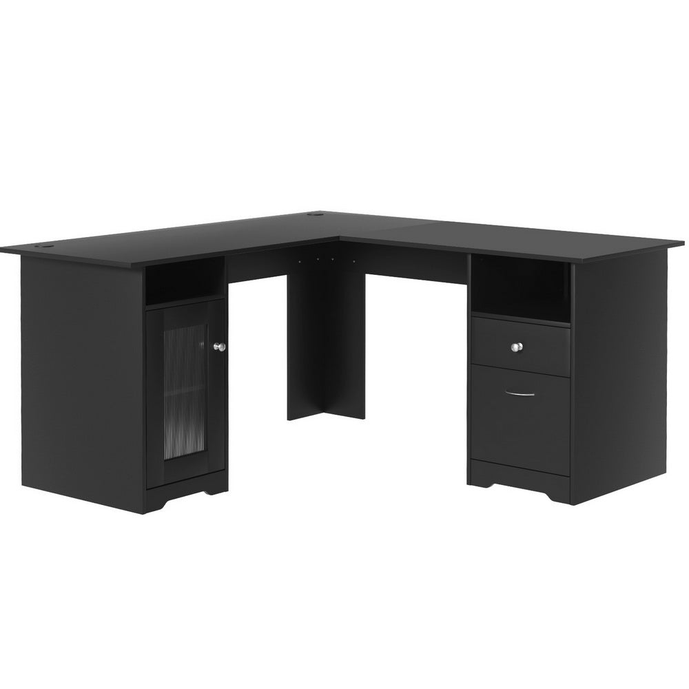 Artiss L-shsped Computer Desk with Storage