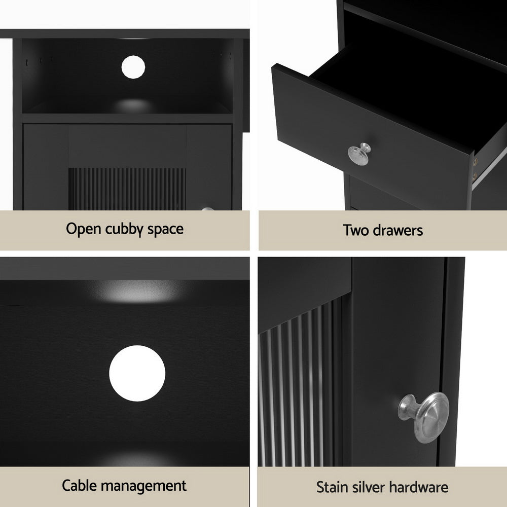Artiss L-shsped Computer Desk with Storage