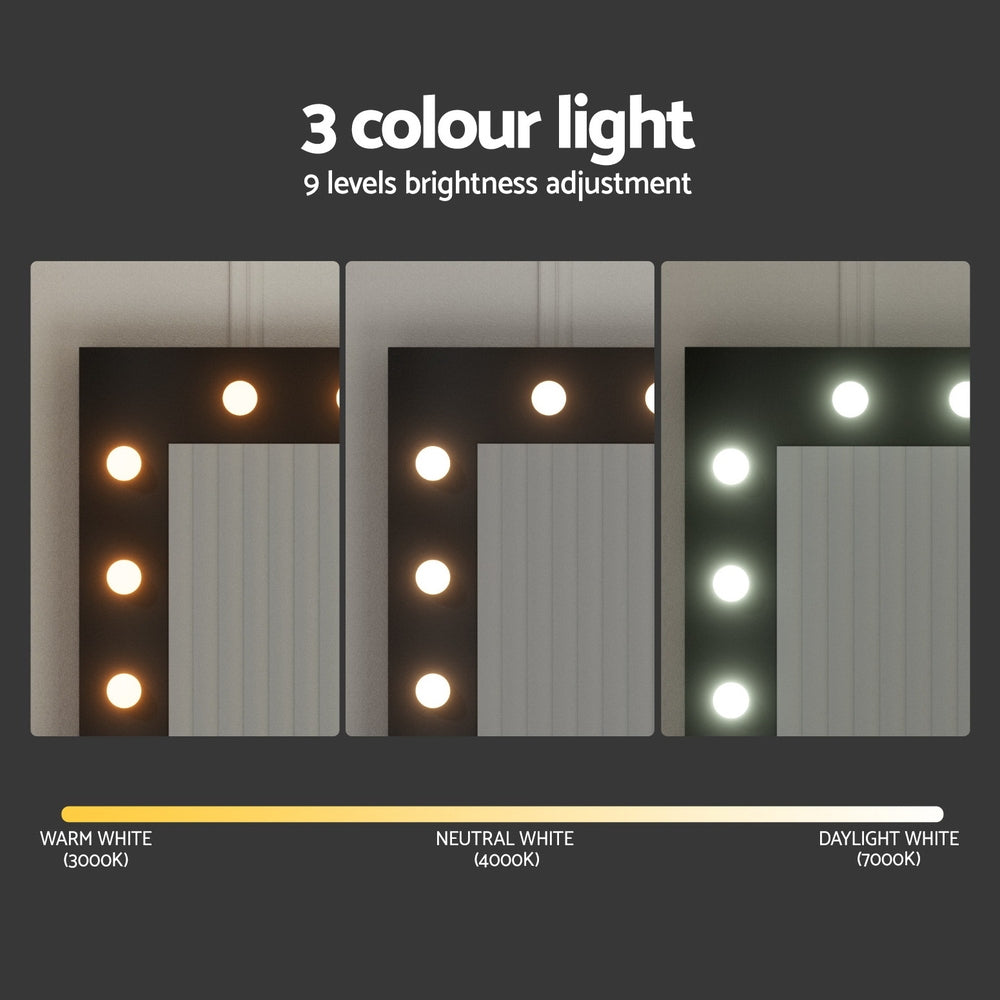 Artiss LED Dressing Table Set - Black