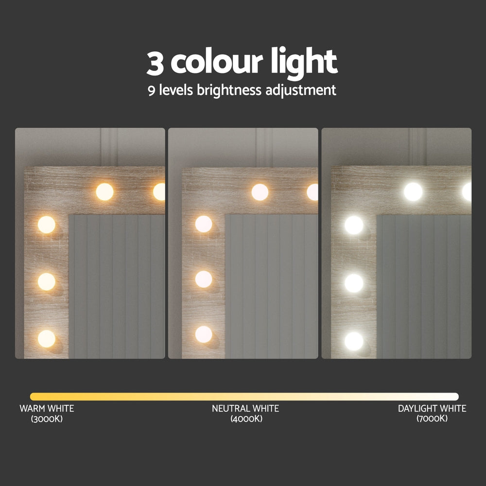 Artiss LED Dressing Table Set - Wood